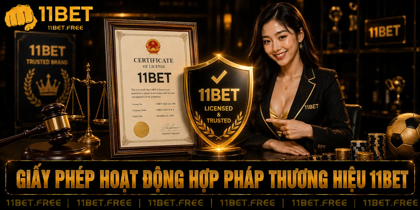 Giấy phép hoạt động hợp pháp thương hiệu 11bet