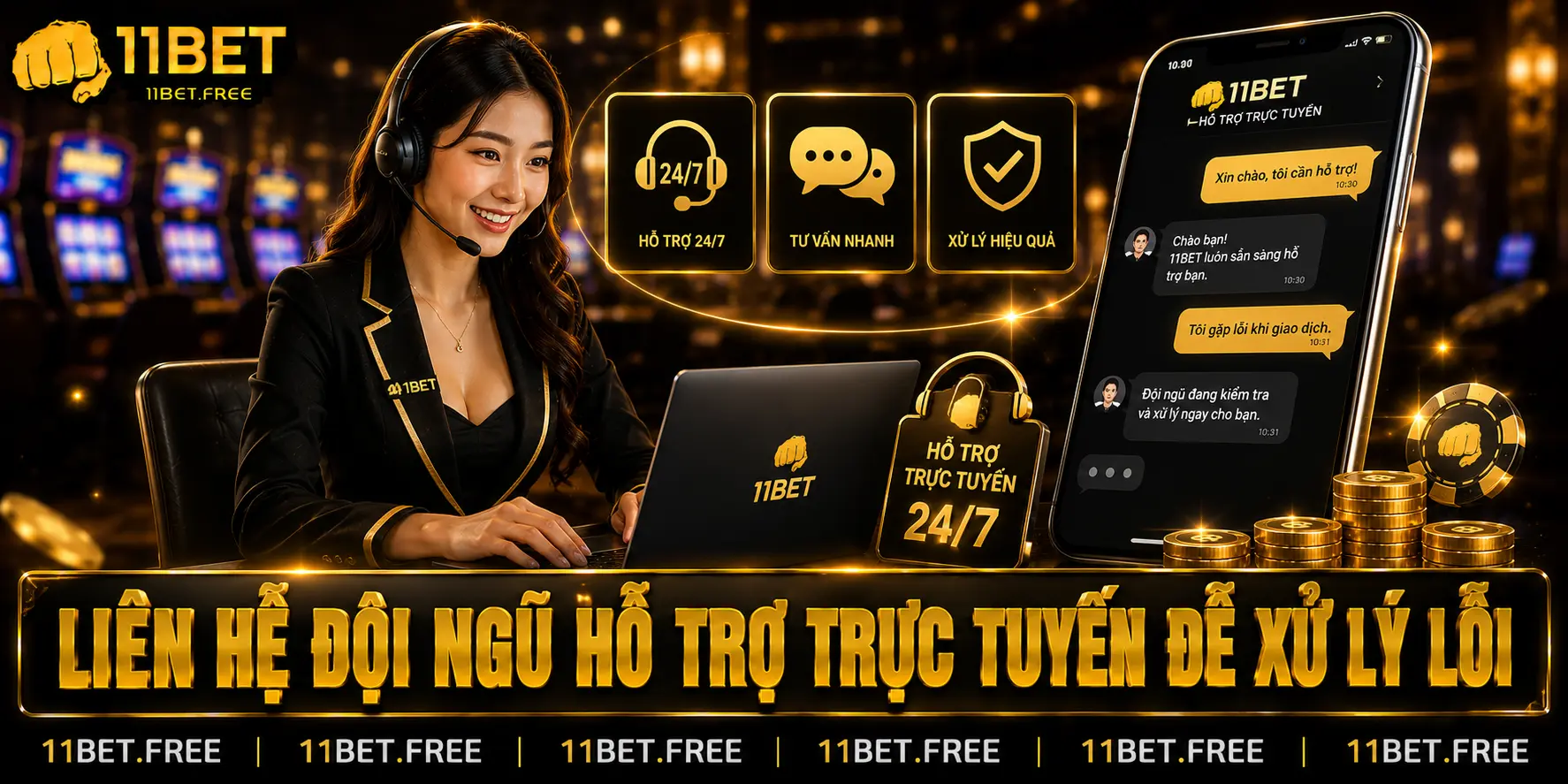 Liên hệ đội ngũ hỗ trợ trực tuyến để xử lý lỗi