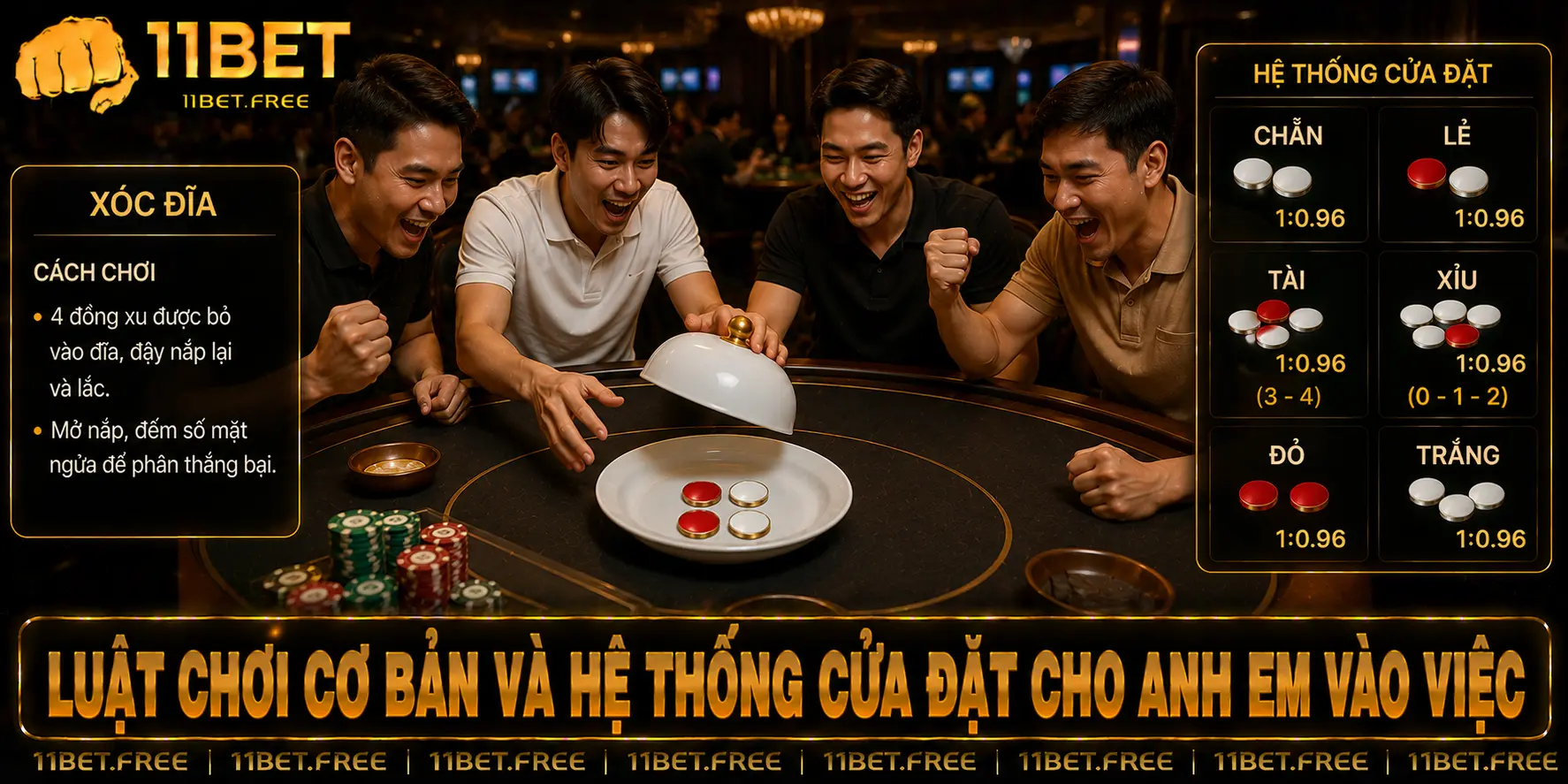 Luật chơi cơ bản và hệ thống cửa đặt cho anh em vào việc