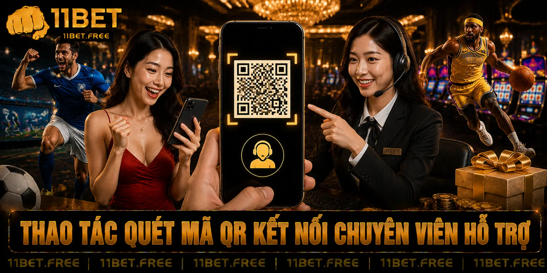Thao tác quét mã qr kết nối chuyên viên hỗ trợ
